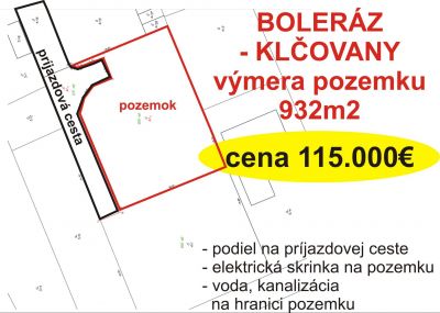  FOX - PREDAJ STAVEBNÝ POZEMOK BOLERÁZ-KLČOVANY, 932m2, super cena 115.000€ - 1